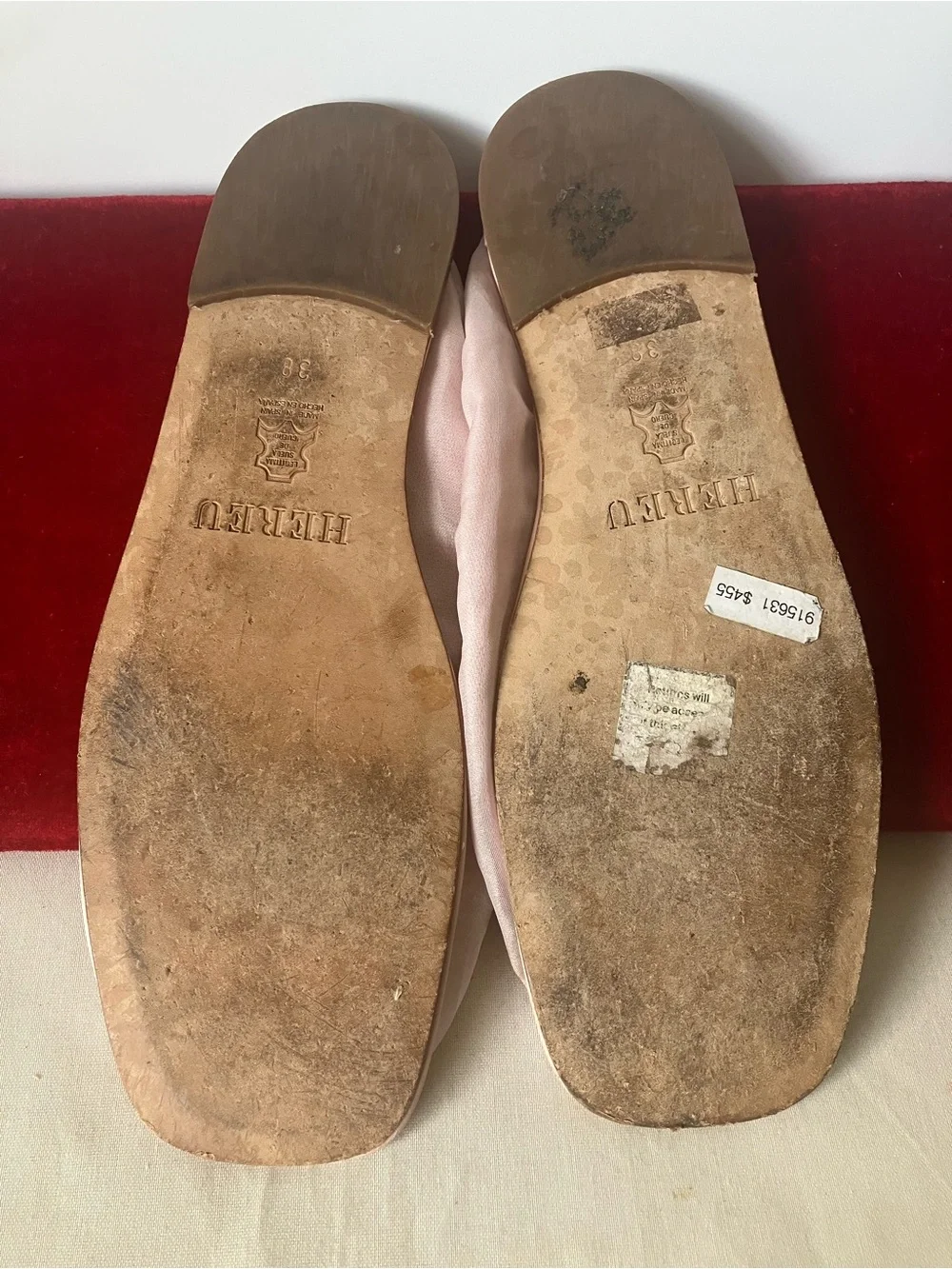 CECILIE BAHNSEN X Hereu Pink Ballerina Hyacinth Flats Shoes 38 7.5 USED.